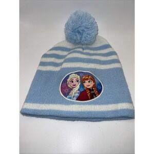 Disney Girls‎ Frozen Elsa/Anna Blue White Beanie Hat